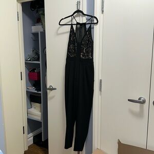Express, size 6 Black lace top romper.